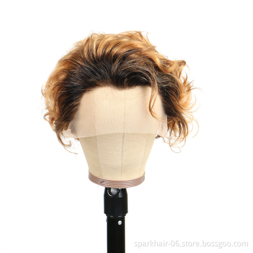 SPARK Factory Wholesale Short Human Hair Wigs Short Pixie Cut Lace Wig Cheap Pixie Curls Short Wigs For Black Women